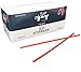 Crystalware, Large Plastic Stir Straw, Sip Stirrer, For Coffee and Cocktail, 8 Inches Long, 500/Box, (Red)