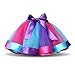 traderplus Baby Girls Colorful Layered Dance Outdoor Rainbow Tutu Skirt (Large 7-9 Years, A)