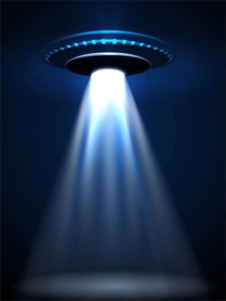 AOFOTO 6x8ft UFO Backdrop Flying Saucer Photography Background Science Fiction Alien Spacecraft Invasion Planet Kid Boy Child Artistic Portrait Photo Shoot Studio Props Video Drop Wallpaper Drape