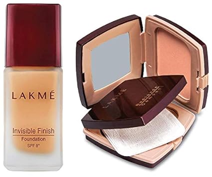 Lakme Invisible Finish SPF 8 Foundation, Shade 01, 25ml & Lakme Radiance Complexion Compact, Pearl, 9g