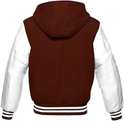 GOKTOG Hooded Varsity Jacket Women, Baseball