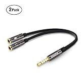 Kingtop 2 Pack 3.5mm Combo Audio Adapter Cable for PS4,Xbox One,Tablet,Mobile Phone,PC Gaming Headsets and New Version Laptop