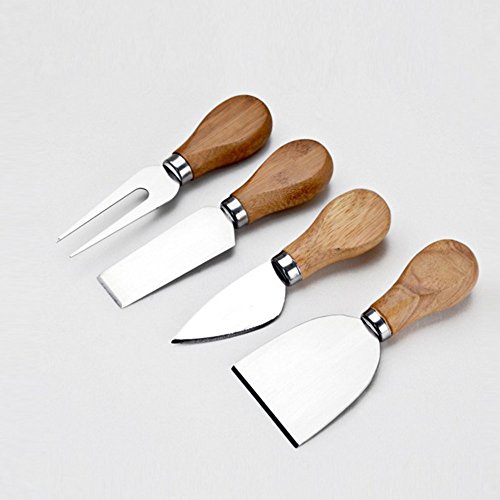 4pcs set Knives Bard Set Oak bamboo wood Handle Cheese Knife slicer Kit Kitchen Cooking Tools cheedse cutter Useful Accessories
