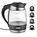 Mueller Austria Electric Kettle Water Heater with SpeedBoil Tech, Glass Tea, Coffee Pot 1.8 Liter Cordless with LED Light, Borosilicate BPA-Free with Auto Shut-Off and Boil-Dry Protection, 1.8L, Black