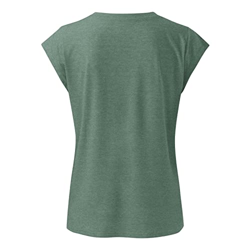 Oberteile Damen Frühling Longshirt Damen Große Größen Oversize Tshirt Frauen Longbluse Damen Rüschenbluse Sommer Top Shirt V Ausschnitt Damen Damentop Ärmellos Gn1 M
