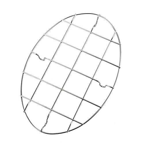 T&B 9.8x6.7 Inch Oval Roasting Cooling Rack 304 Stainless Steel Baking Broiling Rack Cookware 0.8 Inch heigh thick version (1)
