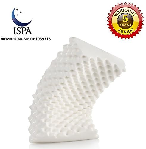 Matcha Contoured 100 Percent Natural Latex Foam Pillow , 23.6 x 15.7 x 3.9/4.7 inches