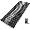 OVERMONT Camping isomat 12 cm dik voor kamperen wandelen backpacking reizen tent strand zwart / blauw