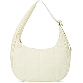 Gets Nylon Shoulder Bag for Women, Small Quilted Tote Handbag, Lightweight Puffer Crescent Bag for Travel/Fitness