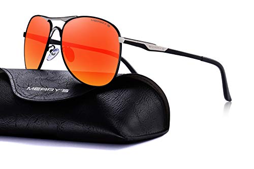 MERRY'S Men Classic Pilot Sunglasses HD Polarized Shield Sunglasses for Mens Driving UV400 Protection S8175