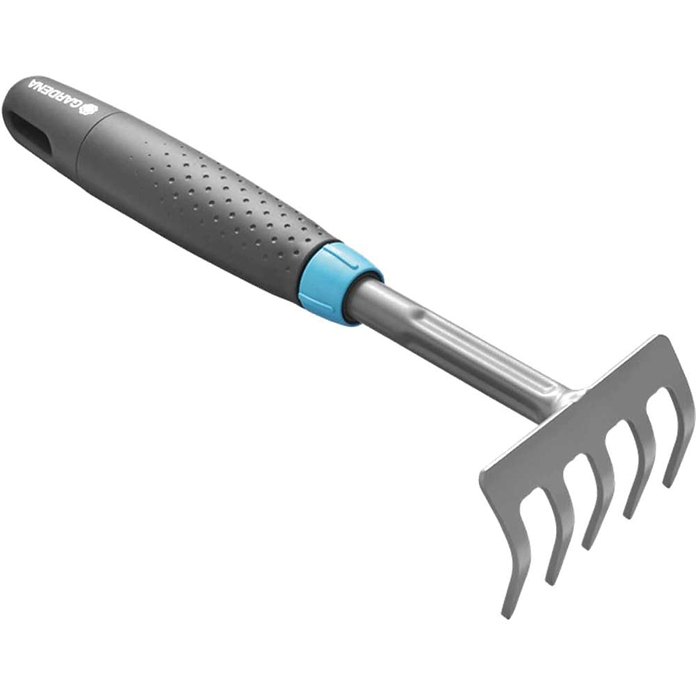 Gardena Comfort Flower Rake: Lightweight, durable handheld garden tool for beds and pots, made from steel (20223-28)