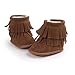 Kuner Infant Baby Boys Girls Tassel Plush Non-Slip Prewalker Toddler Outdoor Warm Snow Boots (12cm(6-12months), Brown)