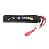 TATTU 7.4V Airsoft LiPO Battery with Deans Connector, 1000mAh 25C 2S Battery Pack for Airsoft Guns