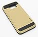 Bastex Samsung Galaxy S7 Edge Case, Hybrid Black Rubber Silicone Cover Gold Hard Plastic Hidden Credit Card Cash Id Holder Slot Case for Samsung Galaxy S7 Edge G935