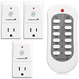 Wireless Remote Control Outlet (3 Pack), Fosmon 3-Prong Indoor Electrical Plug-In Light Switch [3 AC Power Outlet |1 Wireless Remote Control] Household Appliances ETL Listed - White