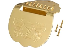 K-Style Fan Shape Mandolin Tailpiece with Decorative Cover, Metal End Pin & Tailpiece for Easy String Change, Mandolin Replac