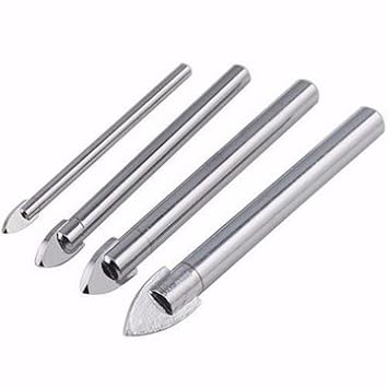 Generic 4Pcs Silver Triangle Tip Drill Bits Carbide Tile Glass Drill Bit Set 4/6/8/10Mm