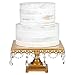 Amalfi Decor 12 Inch Square Cake Stand, Dessert Cupcake Pastry Candy Display Plate for Wedding Event Birthday Party, Metal Pedestal Holder with Crystals, Gold