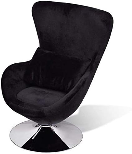 Modern Swivel Egg Chair Sofa Comfort Chair Pub Leisure Accent Chair in Black