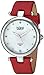 Burgi Women's Quartz Stainless Steel and Leather Casual Watch, Color:Red (Model: BUR169RD)