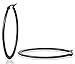 AMDXD Jewelry Titanium Stainless Steel Women's Fashion Hoop Earrings U Shape Plating Black Width 29.8MM
