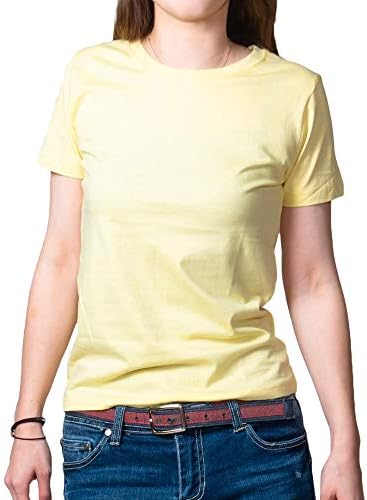 レディース Tシャツ 半袖 無地 クルーネック インナー 綿 オーガニックコットン スリム 白 黒 ネイビー ピンク イエロー