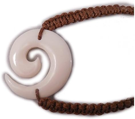 Charming Shark Womens Bone Macrame Wave Bracelet Adjustable Brown