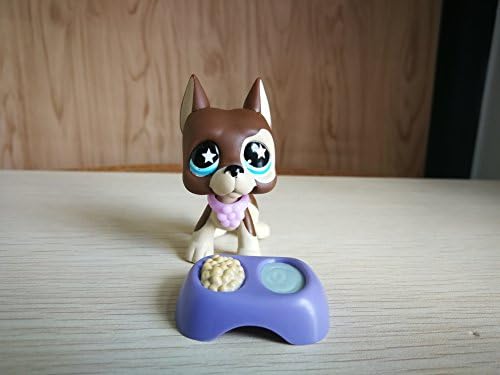 Miniature LPS Pet Shop Littlest 1PC Great Dane #817 Dog Blue Eyes Puppy with Accessories Collars Rare Collection Cute Animal Toy Kids Girl Boy Gift