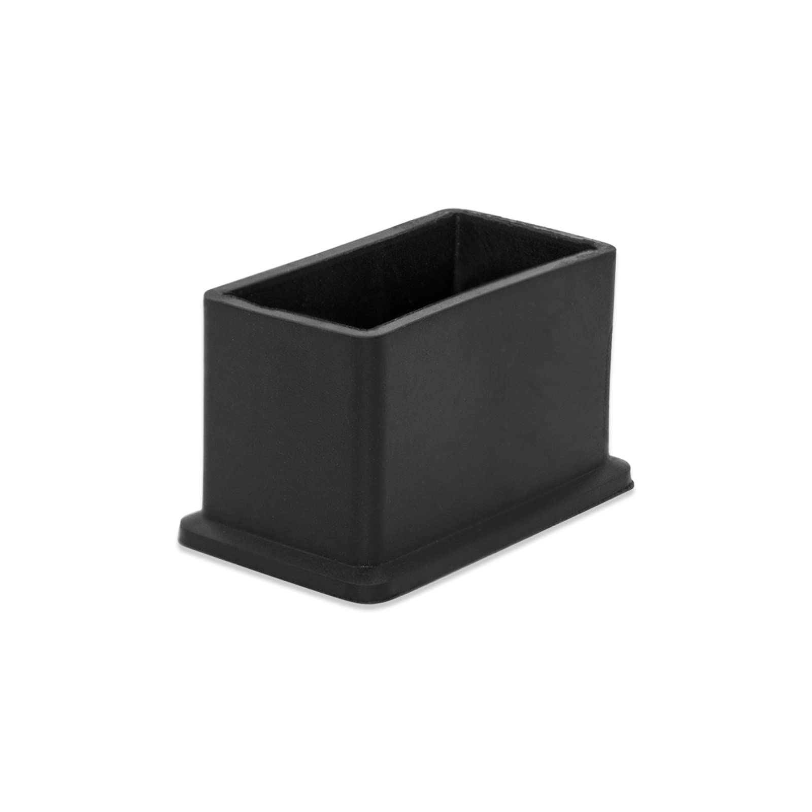 Flyshop 12PCS Chair Leg Tips Caps Black Flexible PVC Chair Leg Floor Protectors Rectangle Shaped Furniture Table Foot Covers 5/8" x 1-3/16" (15 x 30 mm)