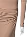 TWINTH Womens Long Sleeve Side Shirring Waist Maxi and Midi Dress