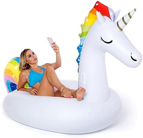 DMGF Unicorn Swimming Pool Inflatable Float Party Toys Giant Air Mat For Adults Children Lake Ride-Ons River Vacation Beach Outdoor Chairs 108 X 55 X 48 Inch