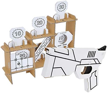Amazon Co Jp ダンボール工作キットシューティングゲーム射的のりもはさみも使わずに組み立てられるペーパークラフトcardboard Craft Kit ホビー