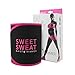 Sweet Sweat Waist Trimmer (Pink Logo) for Men & Women. Includes Free Sample of Sweet Sweat Workout Enhancer!