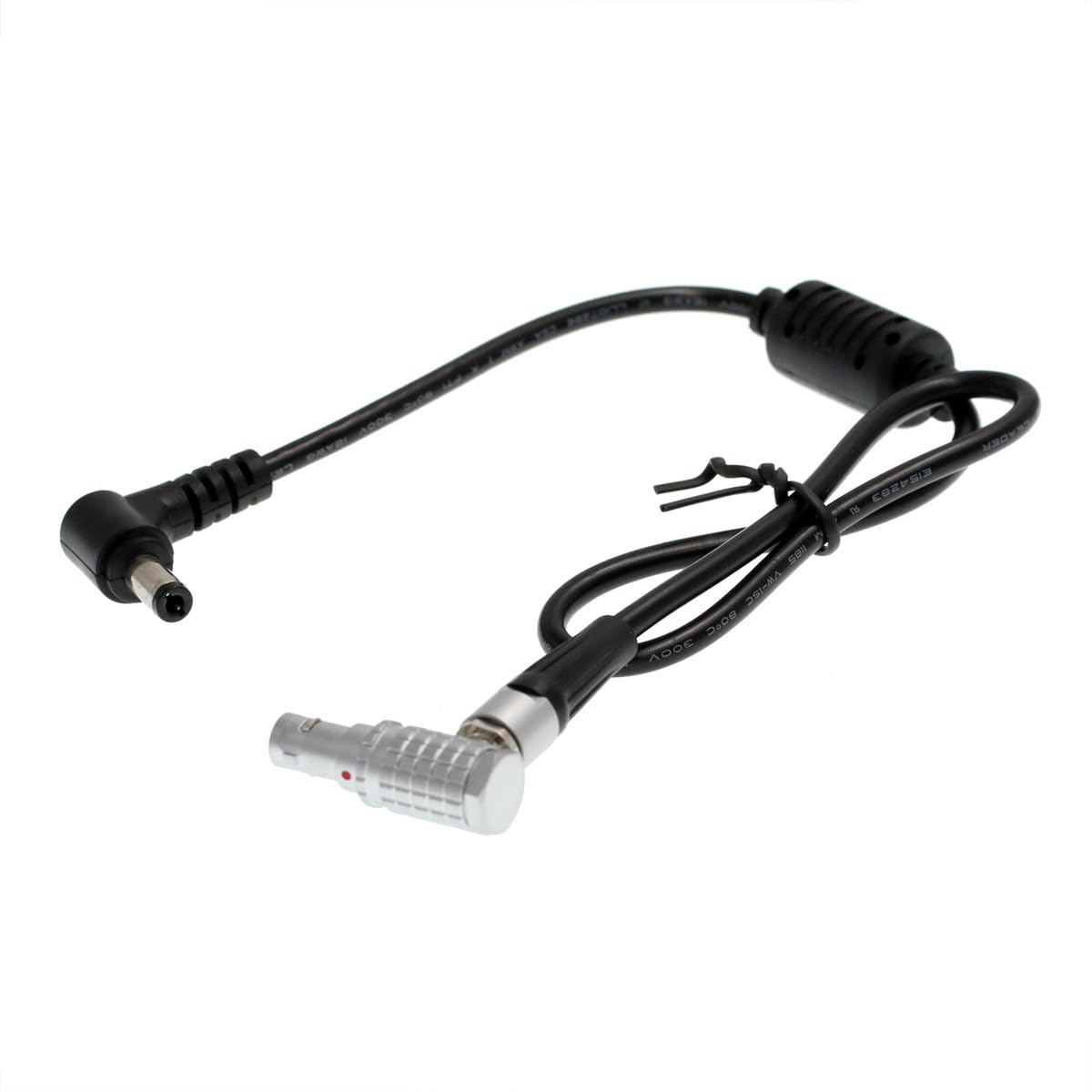 HangTon Right Angle DC Plug 5.5x2.5mm to 2 Pin Power Cable for Monitor Transmitter Receiver Teradek Bond Bolt 18inch