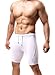 Men's Cool Dry Compression Base Layer Capri Tights Shorts with Drawstring L,White