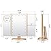 Magicfly Vanity Mirror Lighted Makeup Mirror 10X 3X 2X 1X Magnifying Mirror with 21 LED Lights, Trifold Mirror with Touch Screen, Adjustable Brightness & Stand, Dual Power Supply Mode, Gold