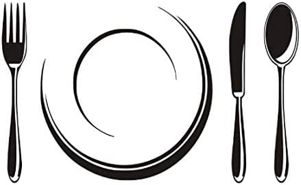 Etiqueta de la pared Silueta de PVC Herramientas de alimentos franceses