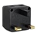 USA to UK Plug Adapter by Yubi Power 2 in 1 Universal Travel Adapter with 2 Universal Outlets - Black 2 Pack - Type G for United Kingdom, England, Hong Kong, Ireland, Scotland, and More