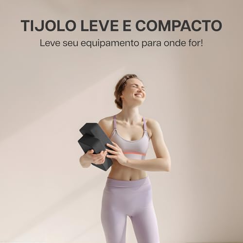 JustGoFit Tijolo de Yoga EVA Alta Densidade – Acessório para Pilates, Alongamento e Exercícios Funcionais