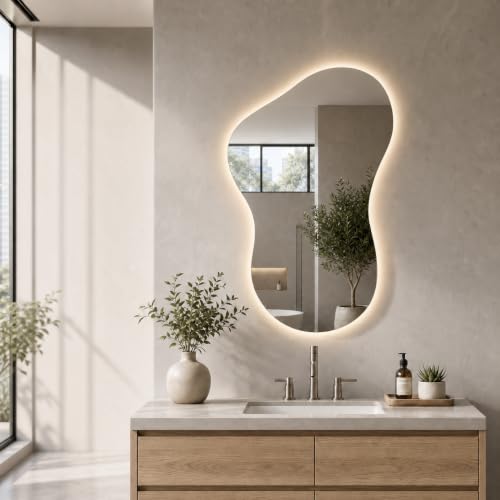 Irregular Led Bathroom Mirror with Lights 23x36