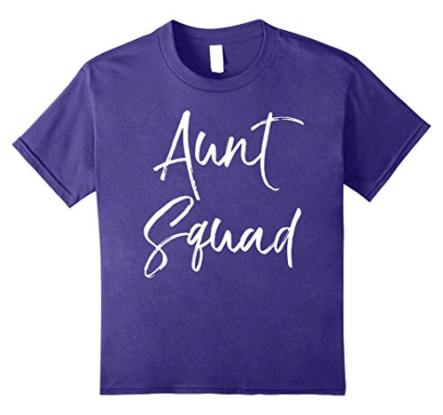 Kids aunt squad shirt fun cute cool auntie tee 12 purpl…