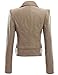 Women's Faux Leather Motorcycle Power Shoulder Jacket