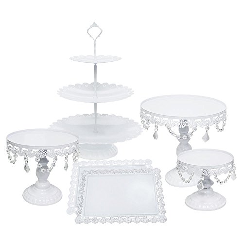 White Metal Cupcake Stand. Homeford Round Eyelet Metal Cupcake Holder, 3 Tier, White, 14Inch.
