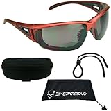 Motorcycle bifocal sunglasses Foam Padded Z87 Safety Lenses +3.00with Hard Case and Strap