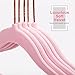MIZGI Premium Kids Velvet Hangers (Pack of 50) with Copper/Rose Gold Hooks,Space Saving Ultra Thin,Non Slip Baby Hangers for Children's Skirt Dress Pants,Clothes Hangers(Pink)