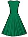 MUXXN Women's 1950s Vintage Retro Capshoulder Party Swing Dress (M, Green)