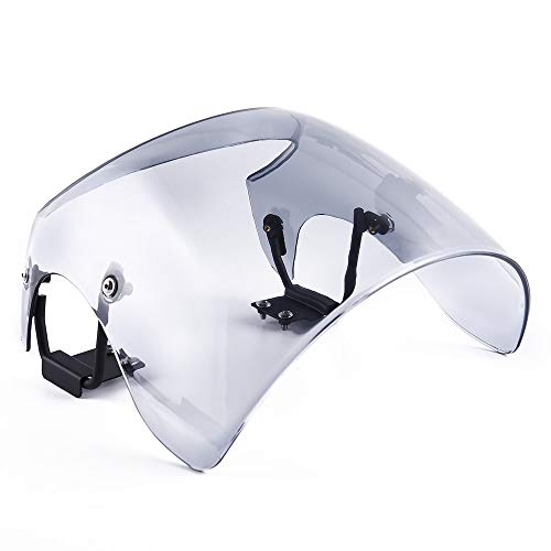 FATExpress Windshield with Bracket for 2018 Kawasaki Z900RS Motorcycle Aftermarket Plastic Windscreen Cafe Racer Fairing Wind Shield Screen Protector 18 (Light Smoke) - Thumbnail 3