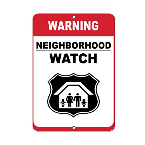 Warning Neighborhood Watch Security Sign Vinyl Sticker Decal 8"