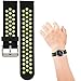 Universal 18mm 20mm 22mm 24mm Width Silicone Watch Band Replacement, Quick Release Rubber Watch Bands for Men & Women (20mm, Black-Green)