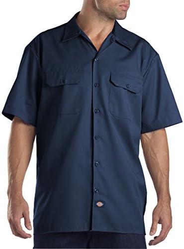 Dickies Men's Short-Sleeve Work Shirt (2 Pack - Medium, Navy)